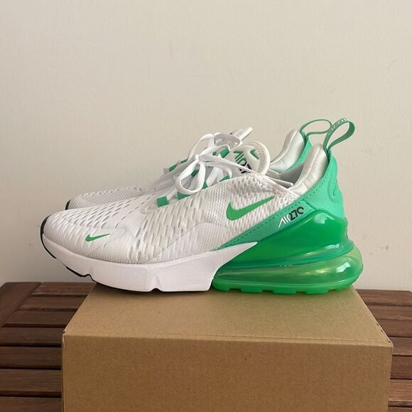 Nike Air Max 270 White/Green Shock Women Size 7(AH6789-117) - Picture 7 of 11